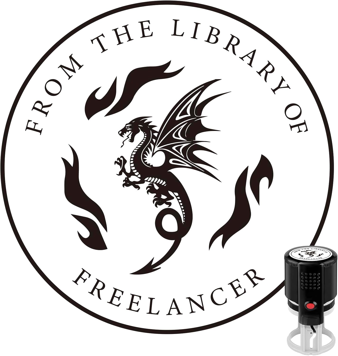 Custom Ink Stamp | Personalized Self Inking Stamp Gifts for Book Lovers, Readers, Teachers | 5 Ink Colors (Design-01)