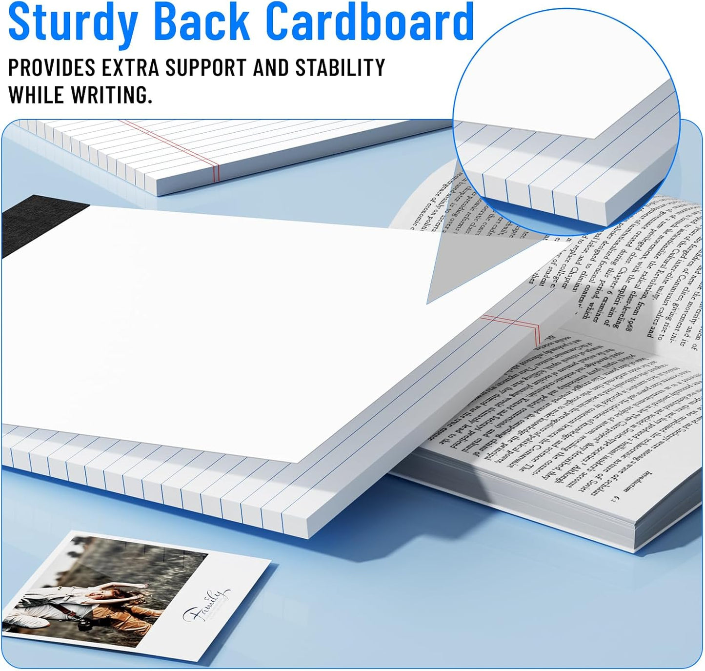 12pcs Legal Pads 8.5 x 11, Notepads 8.5 x 11 College Ruled Notebook, Writing Pads of Paper,White Note Pads, Memo Pad Papers Perforate Legal Notepads Narrow Ruled Line,30 Sheets/Pack