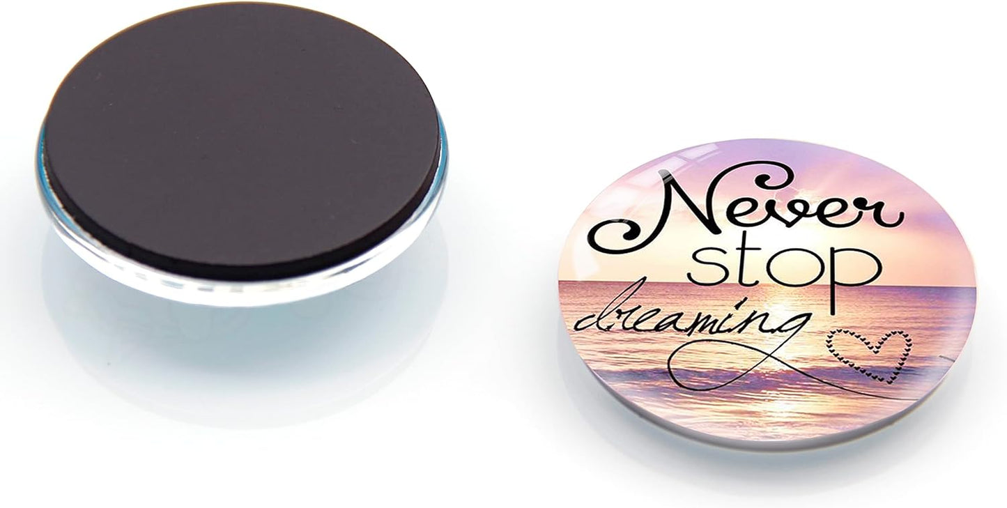 12Pcs Glass Refrigerator Magnet Fridge Sticker,Motivationa Fridge Magnets Decoration for Crafts,Strong Fridge Magnets for Kitchen, School,Office Whiteboard, Cabinet and Dishwasher