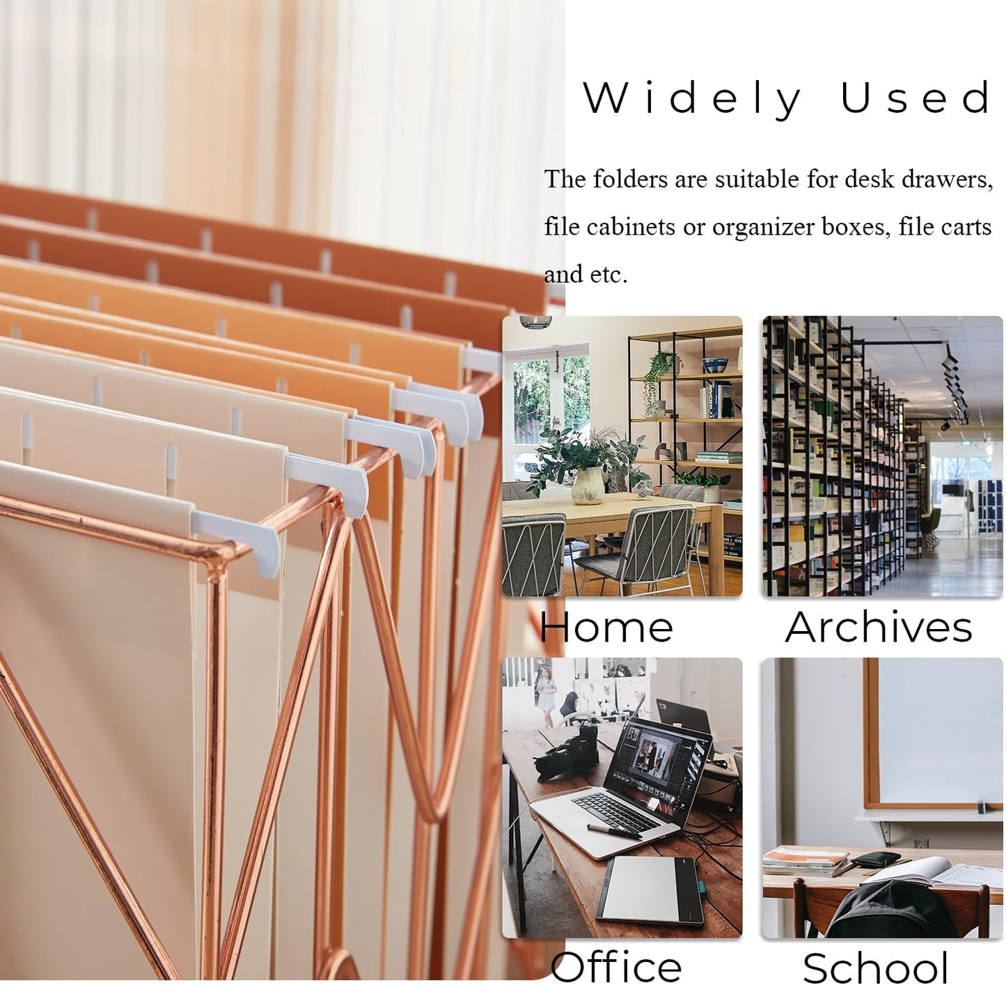 Y YOMA 6 Pack Gradient Hanging File Folders Letter Size Decorative Hanging Folder Pretty File Folder Organizer for Filing Cabinet Office Home with 1/5-Cut Adjustable Tabs, Sunny Orange