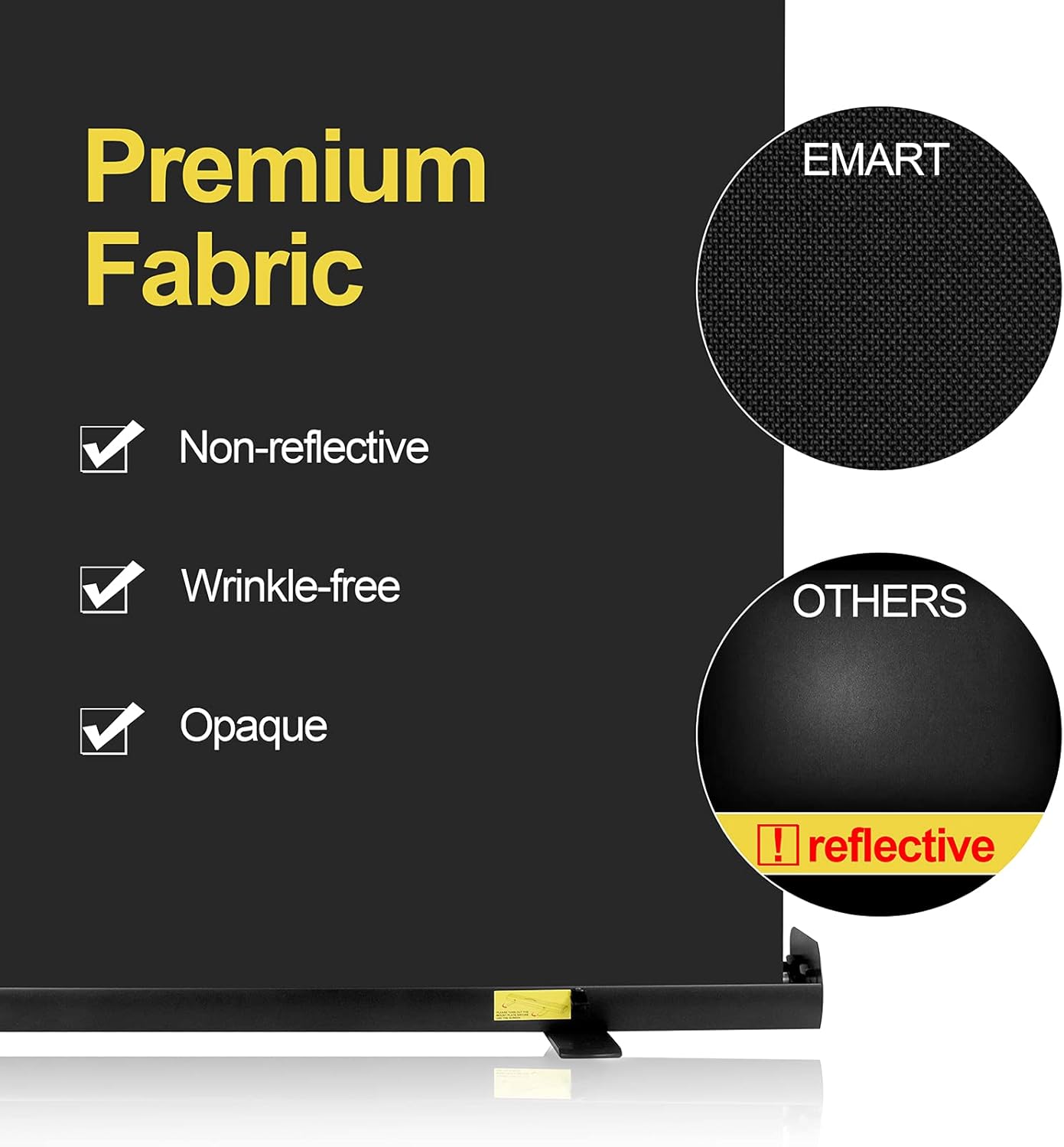 EMART Collapsible Chromakey Panel, 2-in-1 Black White Screen Backdrop, Portable Photography Background with Auto-Locking Frame for Photo Studio Video Live Streaming Photoshoot Zoom Gaming