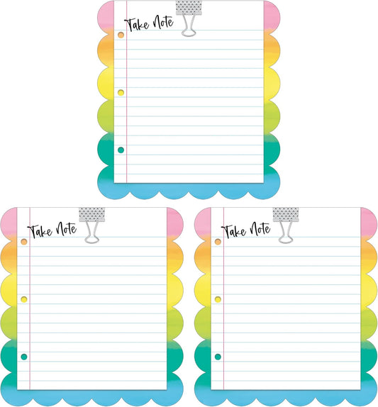 Carson Dellosa Creatively Inspired Notepad 3-Pack, Rainbow Note Pads for Goals, To Do List, Checklist, Notes, and Classroom Organization Stationary, Desk Accessories and Office Supplies