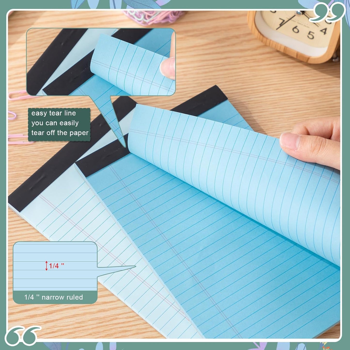 Fuutreo 24 Pcs 5" x 8" Legal Pad Writing Notepads 50 Sheets Small Legal Pad Narrow Ruled Multiple Color Lined Paper for School College Office Supplies Work (Multicolor)