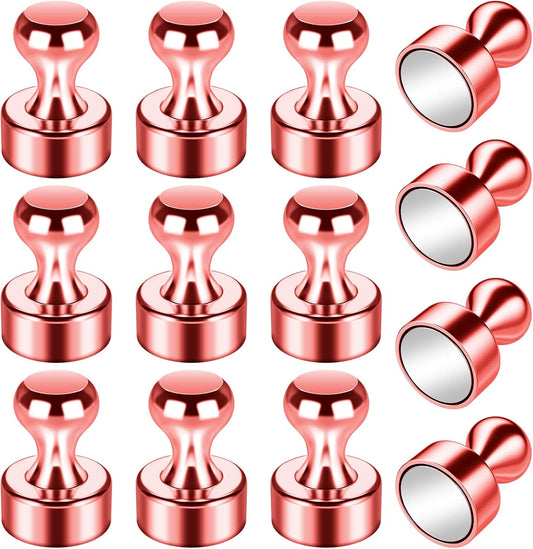 12Pack Refrigerator Magnets, Strong Neodymium Push Pin Magnets for Whiteboard, Office, School, Kitchen