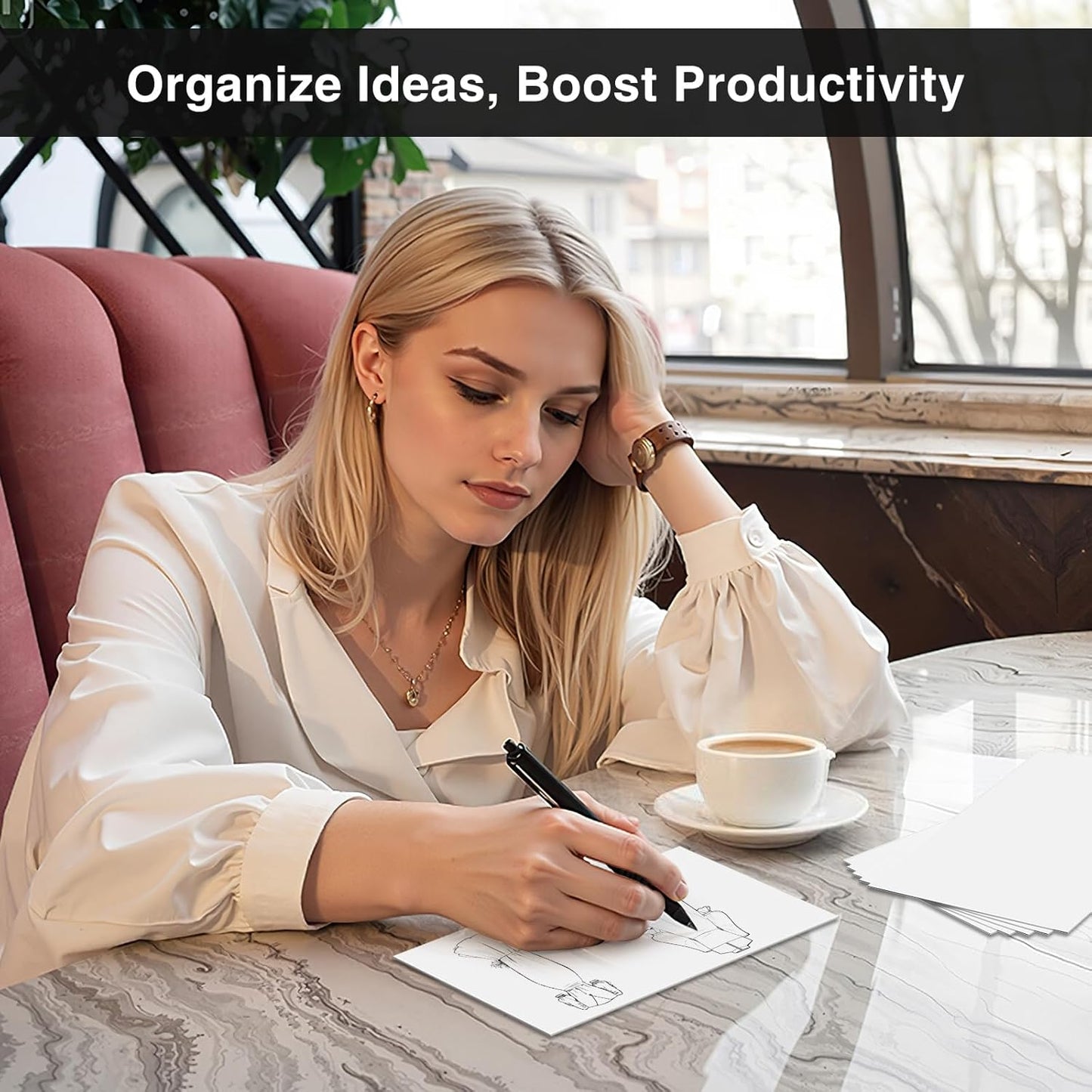 300 Count Blank Index Cards 3x5 Inch White Flash Cards Colored Cardstock, Unruled Note Cards Study Card Portable Learning Flashcards Ideal for Note Taking, Art Sketching, Office & School Supplies