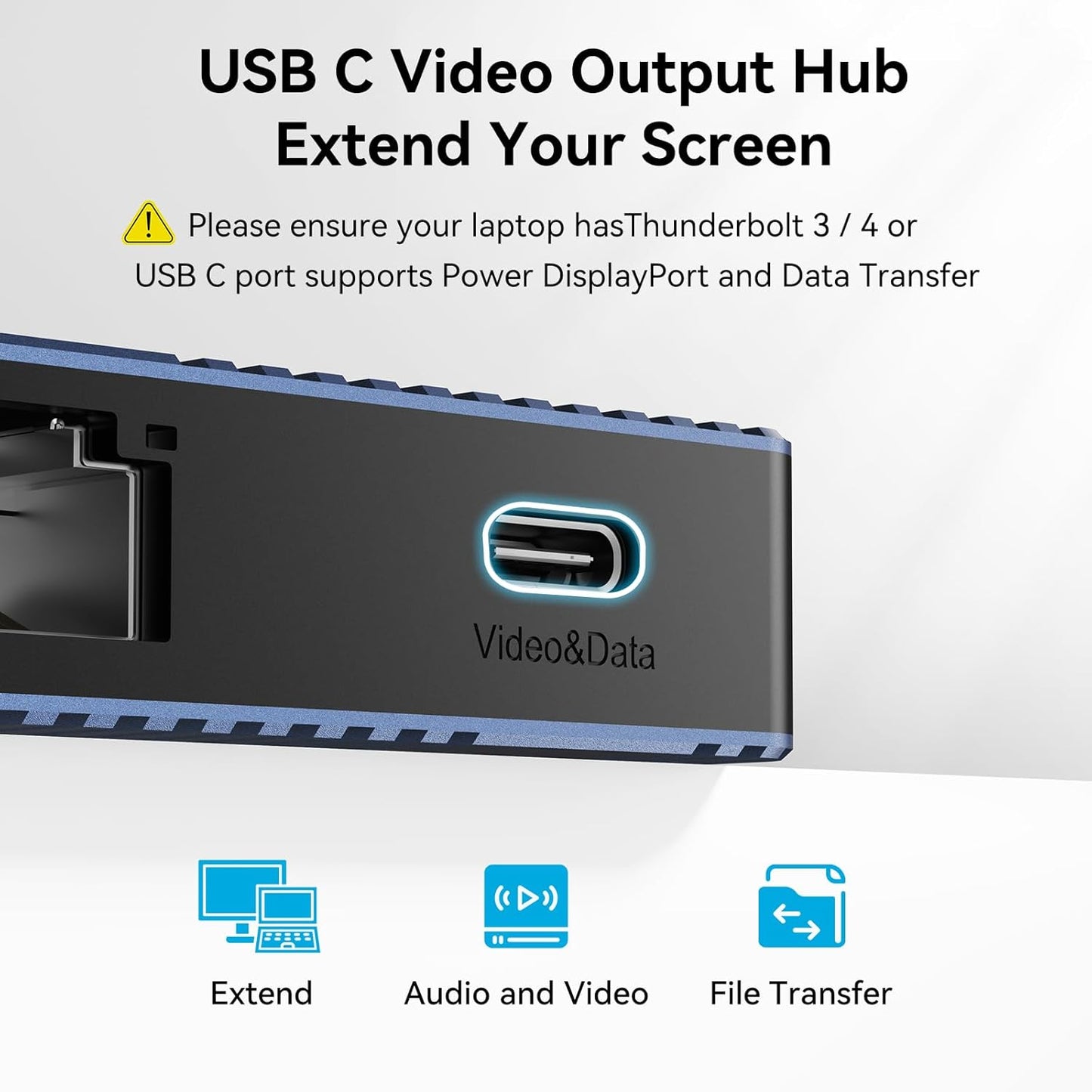 ACASIS USB C Hub with 4K Video Output USBC Splitter with 2*HDMI+4 * 10Gbps Data Transfer+Ethernet+SD/TF+Audio+PD100W Docking Station Dual Monitor for Laptop, Portable Monitor and More Type C Devices