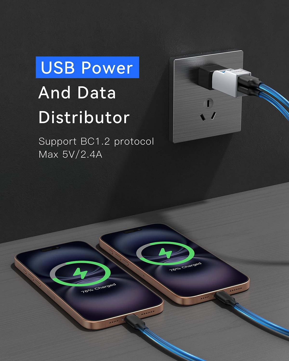 Mini USB Hub 3-Port USB Splitter 1 in 3 Out, USB Expander Adapter with USBA 3.0 Data Transfer Port, 2 USB 2.0 Ports Hub, USB Dongle for PC, Laptops, Keyborad, Mobile Hard Disk and More