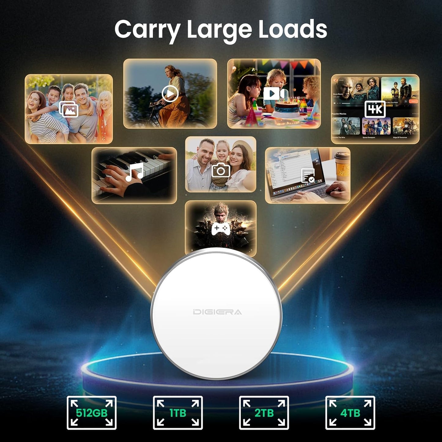 1TB Magnetic Portable SSD, External Solid State Drives with USB-C 3.2 Gen 2x2, Speed Up to 2000MB/s, Compact & Durable, Compatible with iPhone 15/16 Series and Other USB-C Devices, White