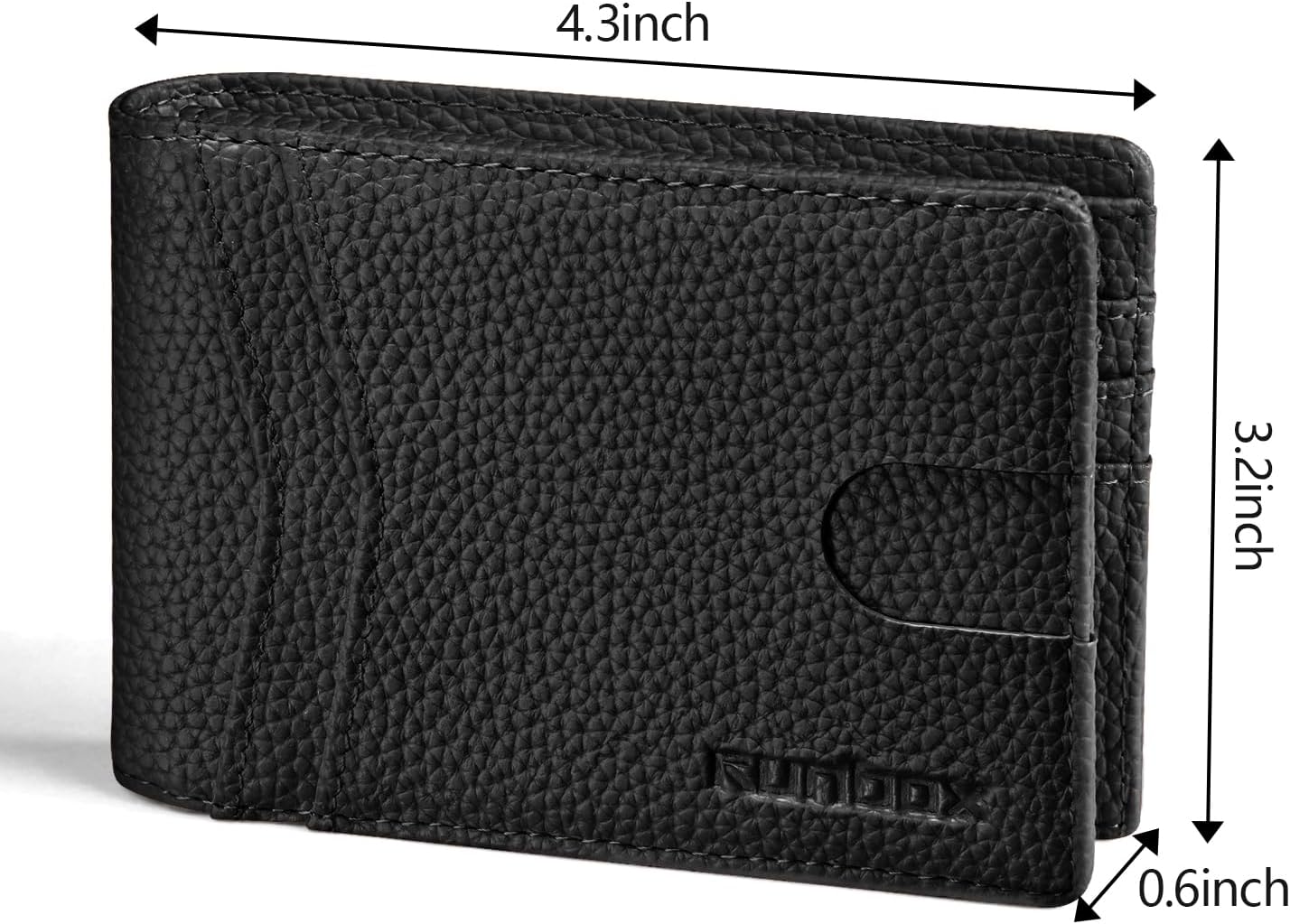 RUNBOX Wallet for Men Slim Rfid Leather 2 ID Window With Gift Box