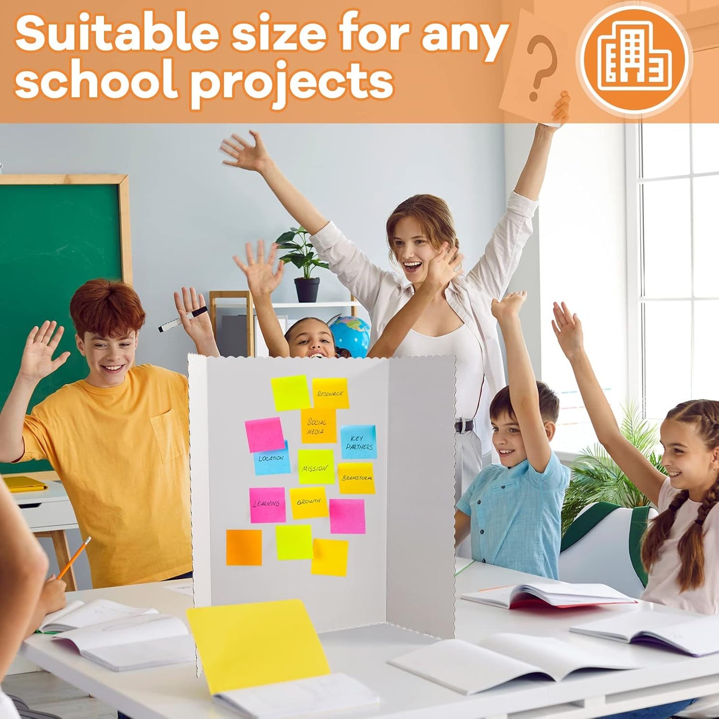 Ctosree 24 Pcs Tri Fold Board Bulk, Science Fair Project Board,Lightweight Presentation Trifold Display Poster Board, Single Wall(36 x 48 Inch,White)