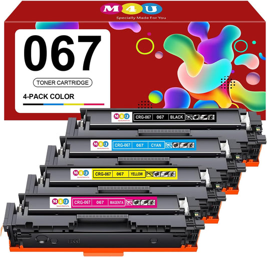 067 Toner Cartridge Set 4 Pack Compatible for Canon 067 067H Color ImageCLASS LBP632Cdw LBP633Cdw MF653Cdw MF654Cdw, i-SENSYS LBP631Cw LBP633Cdw MF651Cw Printer(Black Cyan Magenta Yellow)