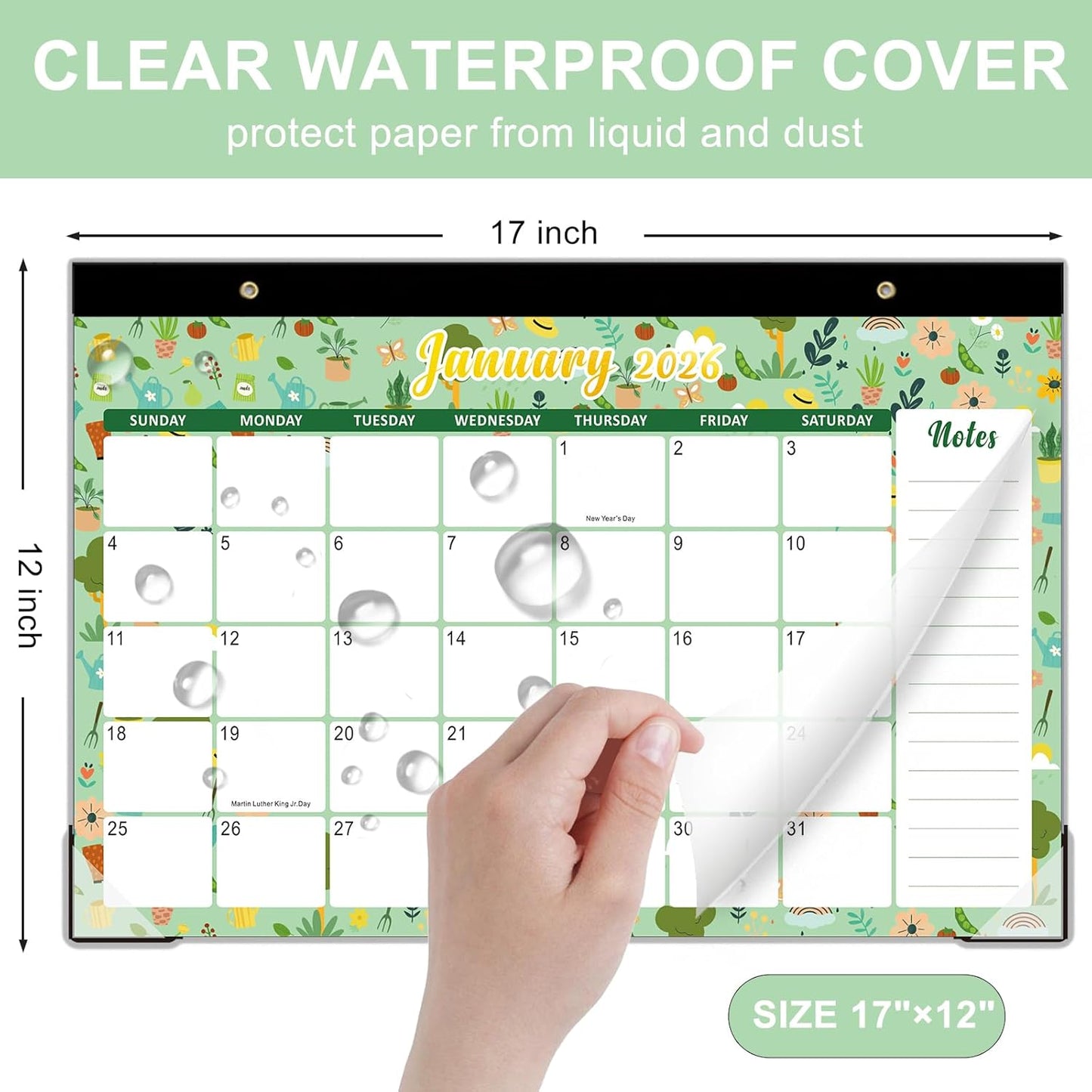 Lbylyhxc Desk Calendar 2026-2027, 18-Month School Year Calendar 2026-2027, January 2026 to June 2027, Large Desktop Calendar Monthly for Teacher with Corner Protectors 17" X 12" (Seasons Desk Calendar, 17x12 inches)