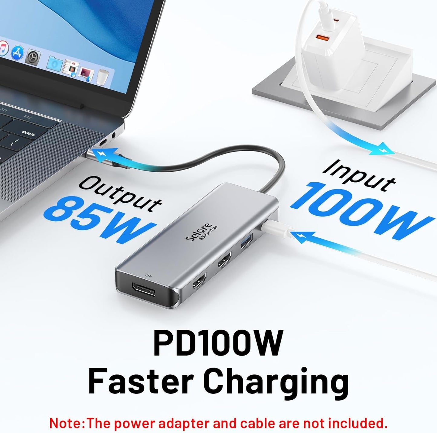 USB C Docking Station Dual Monitor, 9 in 1 Triple Display Docking Station to Dual HDMI Adapter Displayport SD TF Card Reader 2USB 2.0, 1 USB 3.0, 100W PD for USB C Thunderbolt 3/4 Laptops