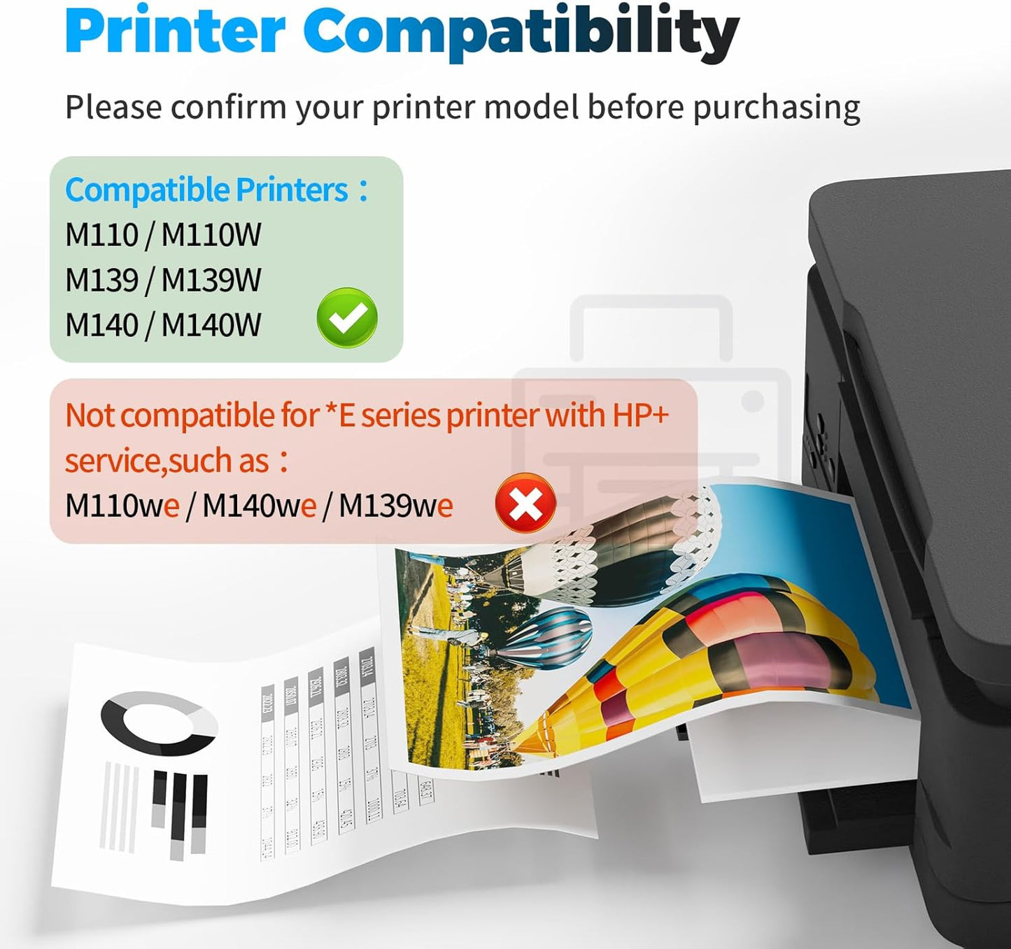 Compatible 141X Toner Cartridge 2 Black (with chip) Replacement for HP 141A W1410A 141X W1410X Black Toner Compatible with Pro M110w MFP M140w M139 (2 Black)