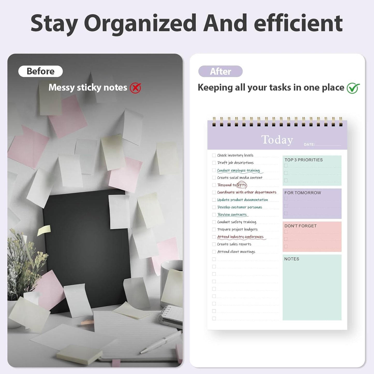 Weekly To Do List Notepad, Undated Planner with 52 Sheets (6.5''x8.9''), Desk Weekly Planner for Women & Man, Home School & Work