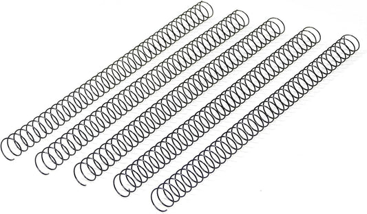 RAYSON 31.8mm Spiral Wire Coil Binding, 3:1 Pitch, 1-1/4" Metal Coils Binding 280 Sheets Capacity, Black Color & Pack of 50