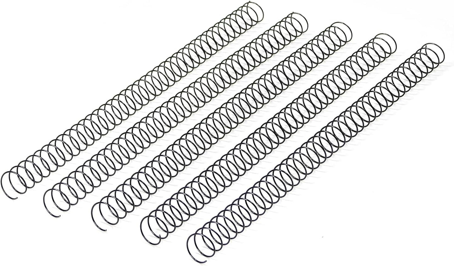 RAYSON 19mm Wire Spiral Coil Binding, 3:1 Pitch, 3/4" Metal Spiral Binding Coil 160 Sheets Capacity, Black Color & Pack of 50
