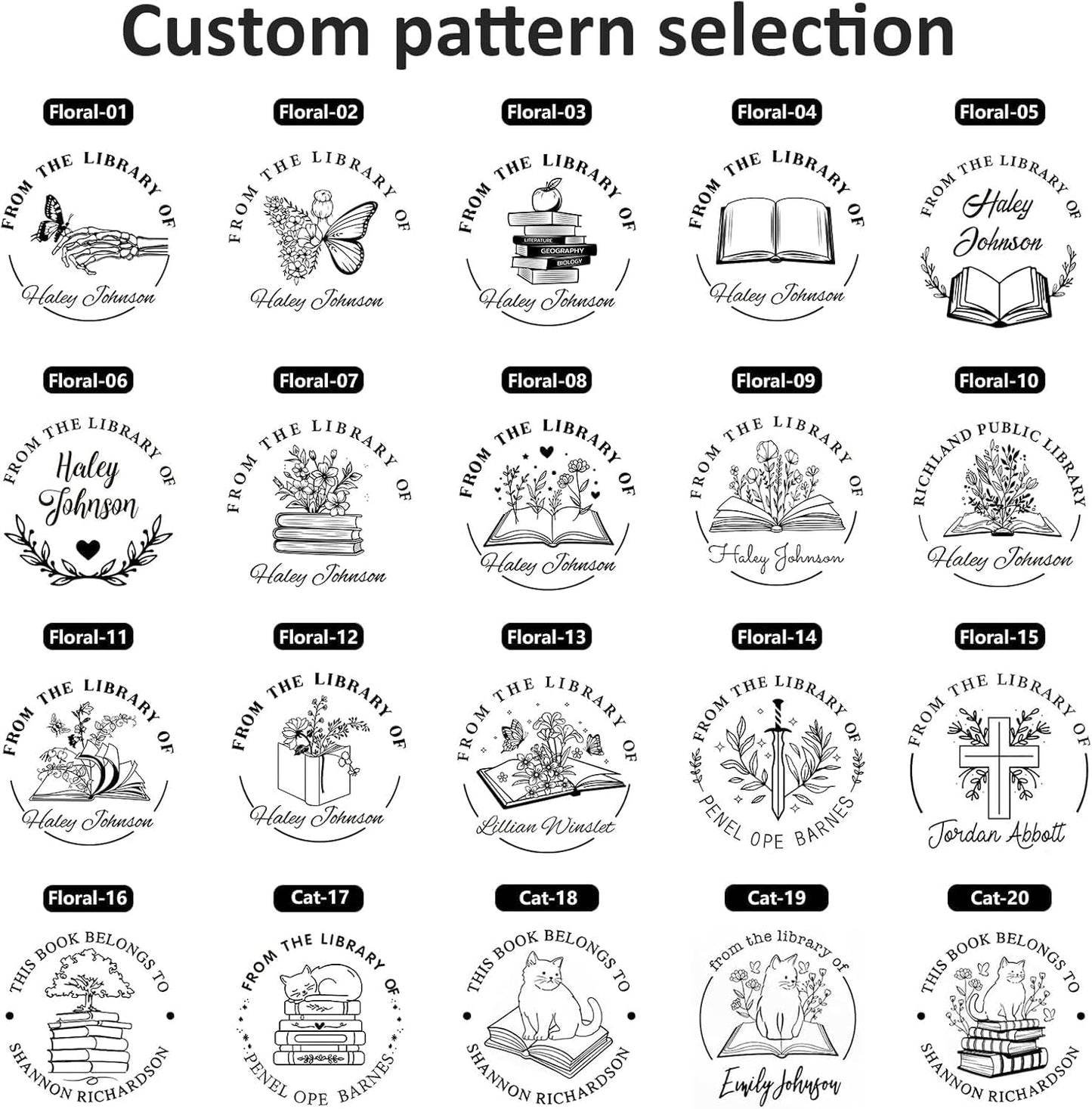 Custom Ink Stamp | Personalized Self Inking Stamp Gifts for Book Lovers, Readers, Teachers | 5 Ink Colors (Design-02)