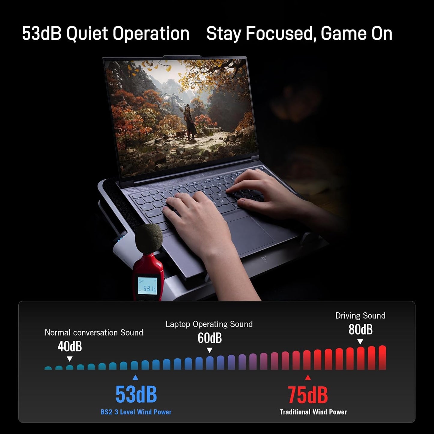 Flydigi BS2 Laptop Cooling Pad, Wind-Pressure Closed-Loop Turbo-Fan for 15.6-21 Inch, Adjustable Speed, Dual Noise Reduction, Intelligent Temperature Control, 4-Angle Adjustable