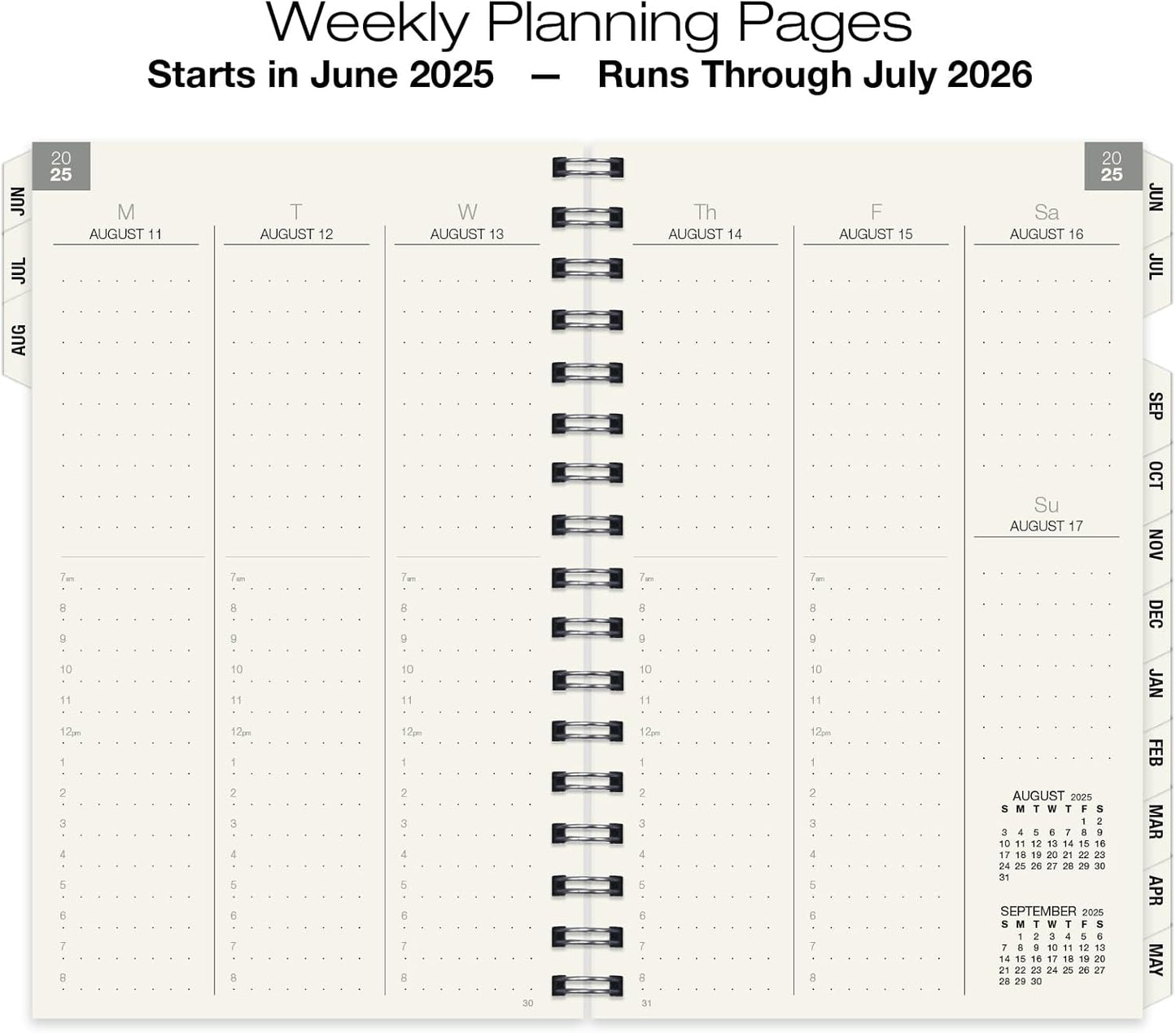 Global Printed Products Essential 5"x8" Monthly & Weekly 2025-2026 Planner - (5" x 8" - June 2025 Through July 2026)