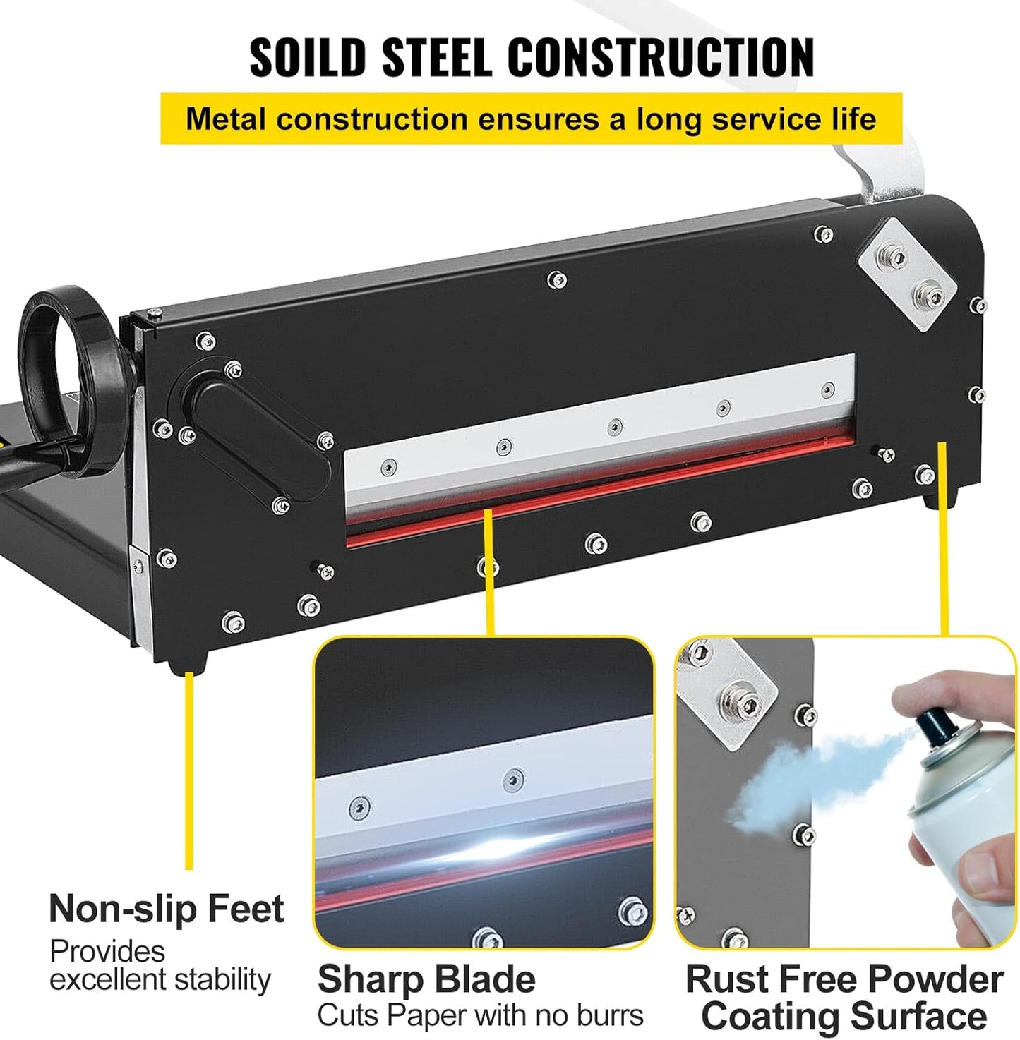VEVOR Guillotine Paper Cutter 12",Heavy Duty Paper Cutter A4 400 Sheets, Paper Guillotine Cutting Width 30 cm,Paper Slicer Cutting Thickness Max 4 cm, Paper Slicer for Cutting Paper, PVC etc