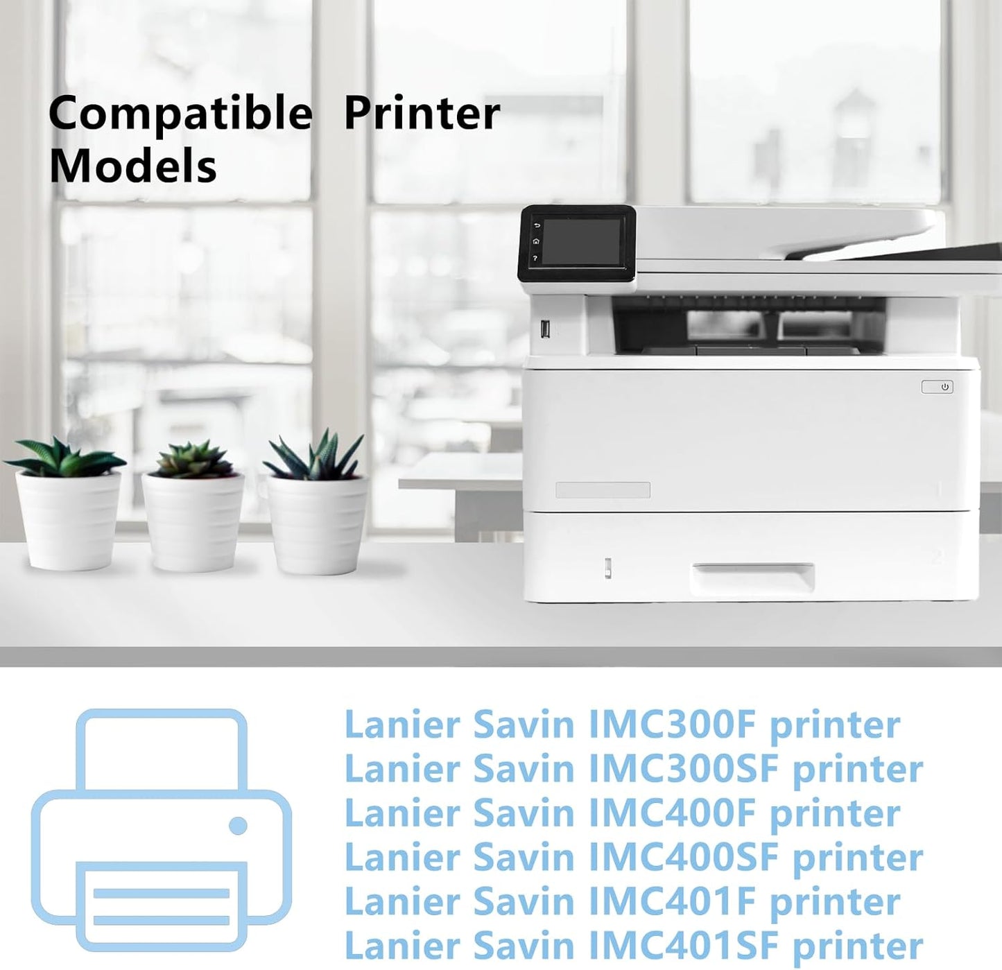 IM C300 IM C400 IMC300 IMC400 Toner Cartridge Compatible with Ricoh 842378 842379 842380 842381 for Use in Lanier Savin IM C300F C400F C400SF Printer Black Cyan Magenta Yellow