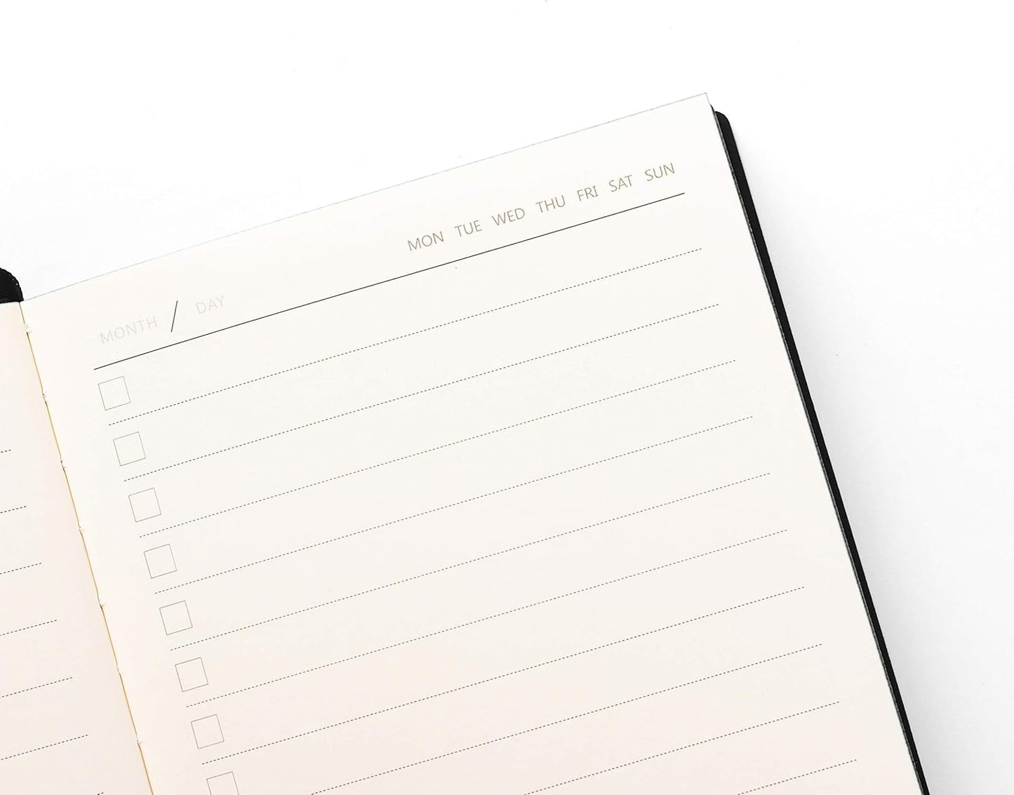 Daily to Do Checklist Notebook, Task Management, Organizer Planner, Hardcover, Ribbon Bookmark, 5.8 x 8.3”, A5 size, 110 Sheets (Black)