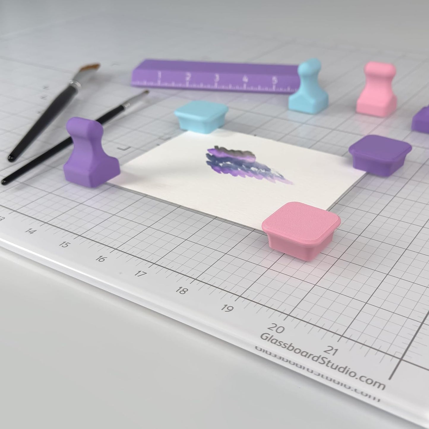 Glassboard Studio MiniBar Magnet - Strong Neodymium Rare Earth Magnets for Fridge, Whiteboard, Locker & Magnetic Glassboards - Ideal for Crafting & Office Use - Strong Fridge Magnets (Cobalt Blue, 2)