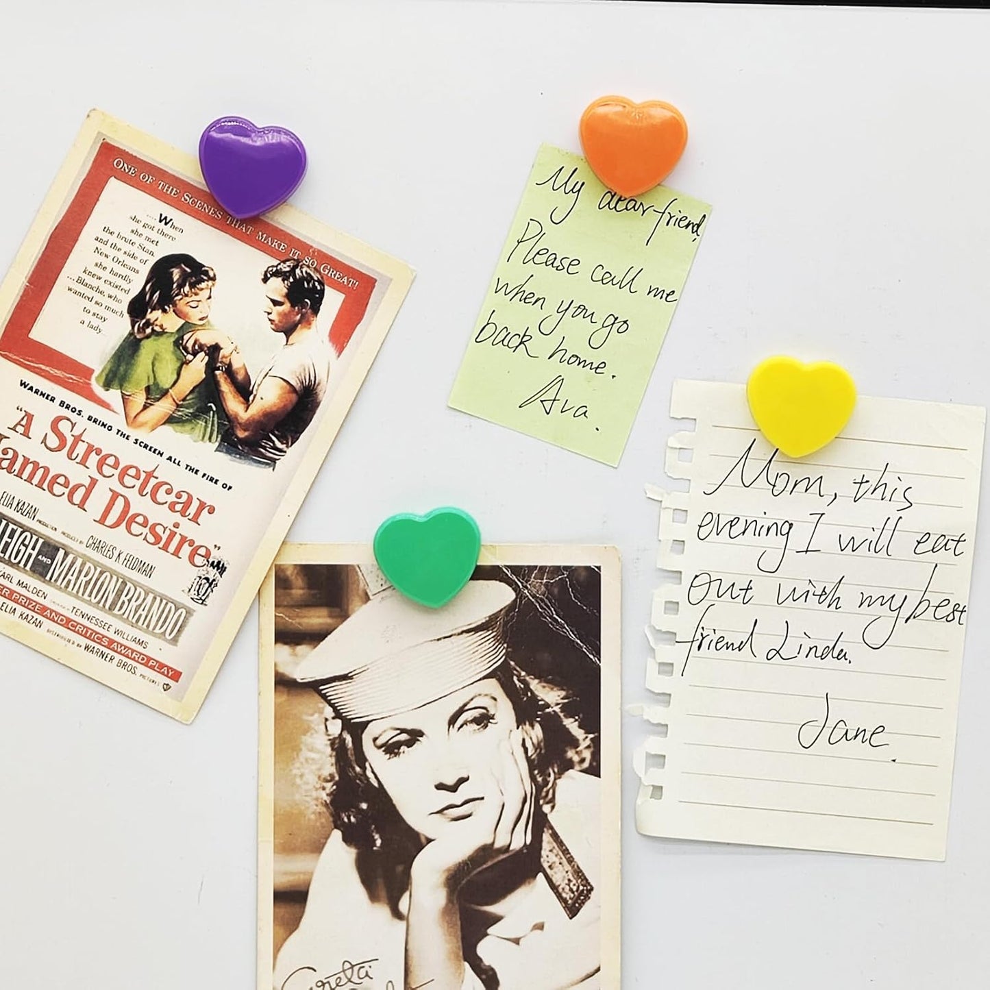 Fridge Magnets Refrigerator Magnets, 30 Pcs Magnet Small Magnets Strong Magnets Heavy Duty Magnets for Whiteboard, Colorful Mini Cute Magnets for Fridge Locker Kitchen Office (10 Colors, Heart)