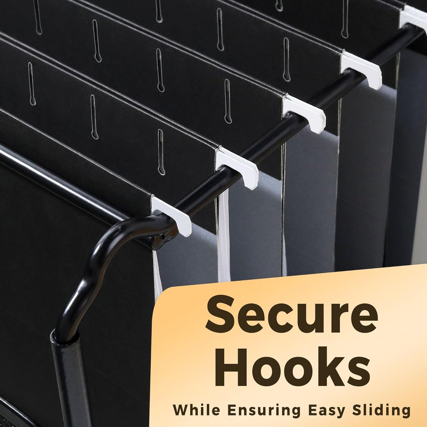 SUNEE 25 Pack Hanging File Folders, Black Folders, Hanging File Folders Letter Size with 1/5-cut Tabs, Stay Organized for Your Home and Office Bulk File and Documents