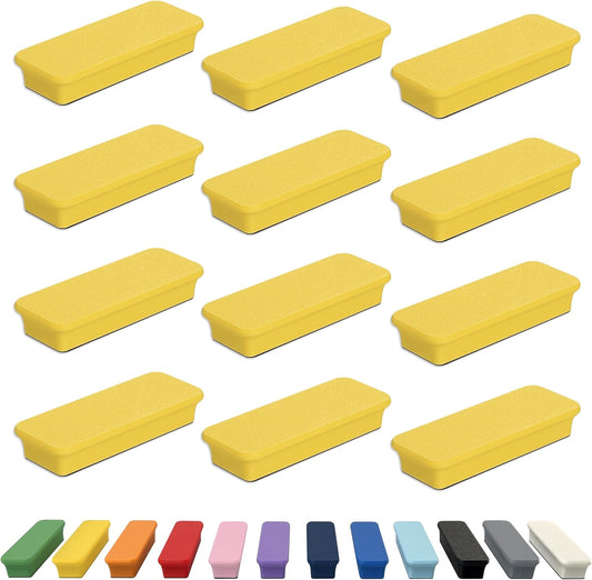 Glassboard Studio Mega Magnets - Neodymium - Heavy Duty, Colorful, Ergonomic, Ideal for Crafting, Quilting, and as Magnetic Knife Holders (12, Sunshine Yellow Bar)
