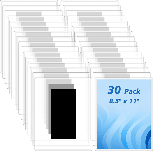 Honoson 30 Pack 8 1/2”×11” Magnetic Sign Holder Magnetic Document Holders Clear Plastic Frames for Letter Size Posters Locker/refrigerator, Home, Office, School, Children Artwork and Business Etc