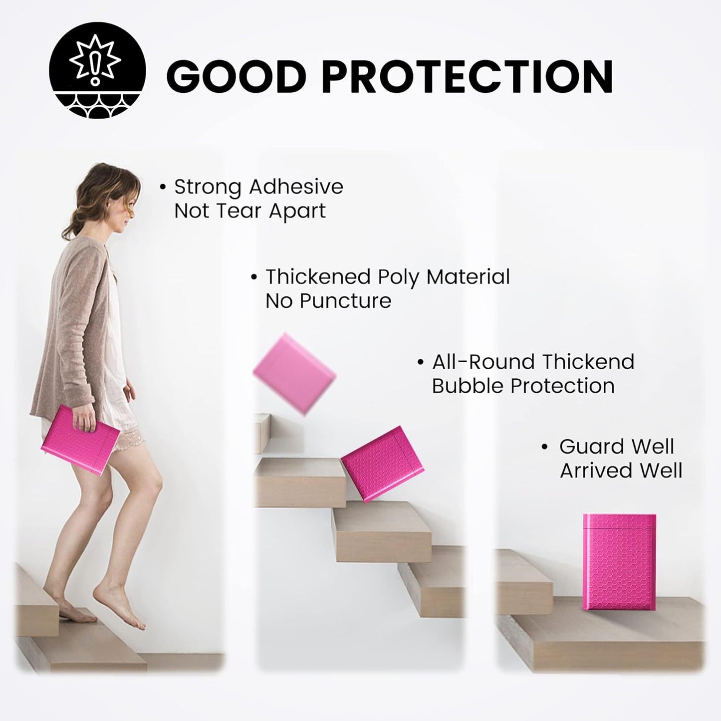 Fuxury Bubble Mailers 6x10" 600 Pack Pink Thick Padded Envelopes Usable Size 6x9" Mailing Envelopes Bubble Padded, Shipping Bags for Mailing,Packaging, Small Business, Boutique, Bulk #0