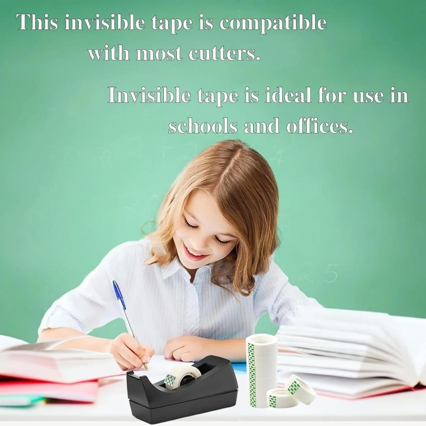 16 Rolls Invisible Tape 0.7 in x 980 Inches 1 inch Core, for Office, Home, School