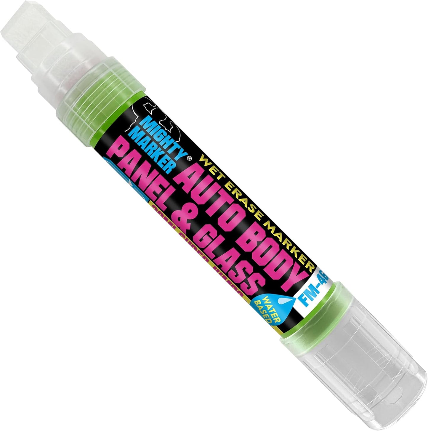 FM-46 Auto Body and Glass Super Jumbo Paint Marker, No-Ghost Formula, Water-Resistant, Valve Action, Removable, Water-Based, 30ml Capacity, Made in USA, Fl. Green 3 Pack