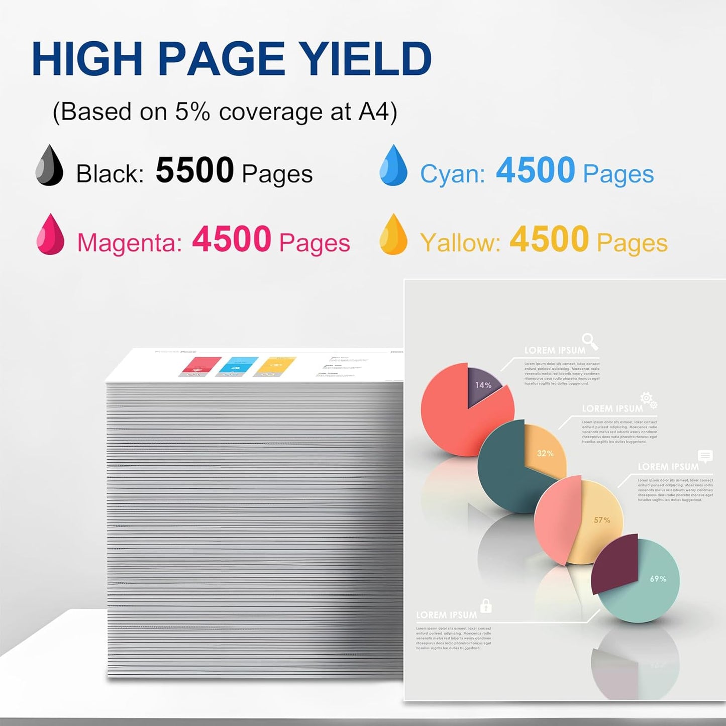 212A Toner Cartridges 4 Pack (with Upgraded Chip) Remanufactured Replacement for 212A 212X for Color Enterprise M554 M555 Color Enterprise MFP M578 Series Printer (Black Cyan Yellow Magenta)