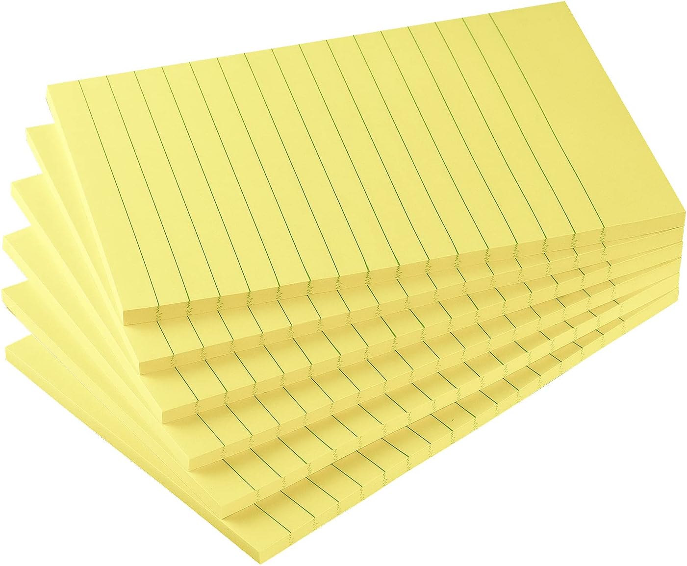 Early Buy 6 Pads Lined Sticky Notes with Lines 4x6 Self-Stick Notes Bright Color Sticky Notes, 45 Sheets/Pad (Yellow)