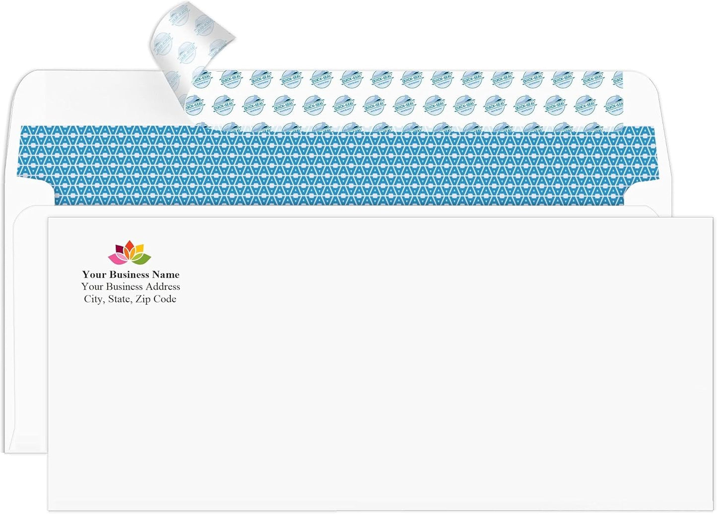 Aimoh 500#9 Custom Printed Self-Seal Security Envelopes - Personalized with Logo and/or Return Address - Self-Seal, 3-7/8 x 8-7/8 Inches, 500 Count (7-30138-500)