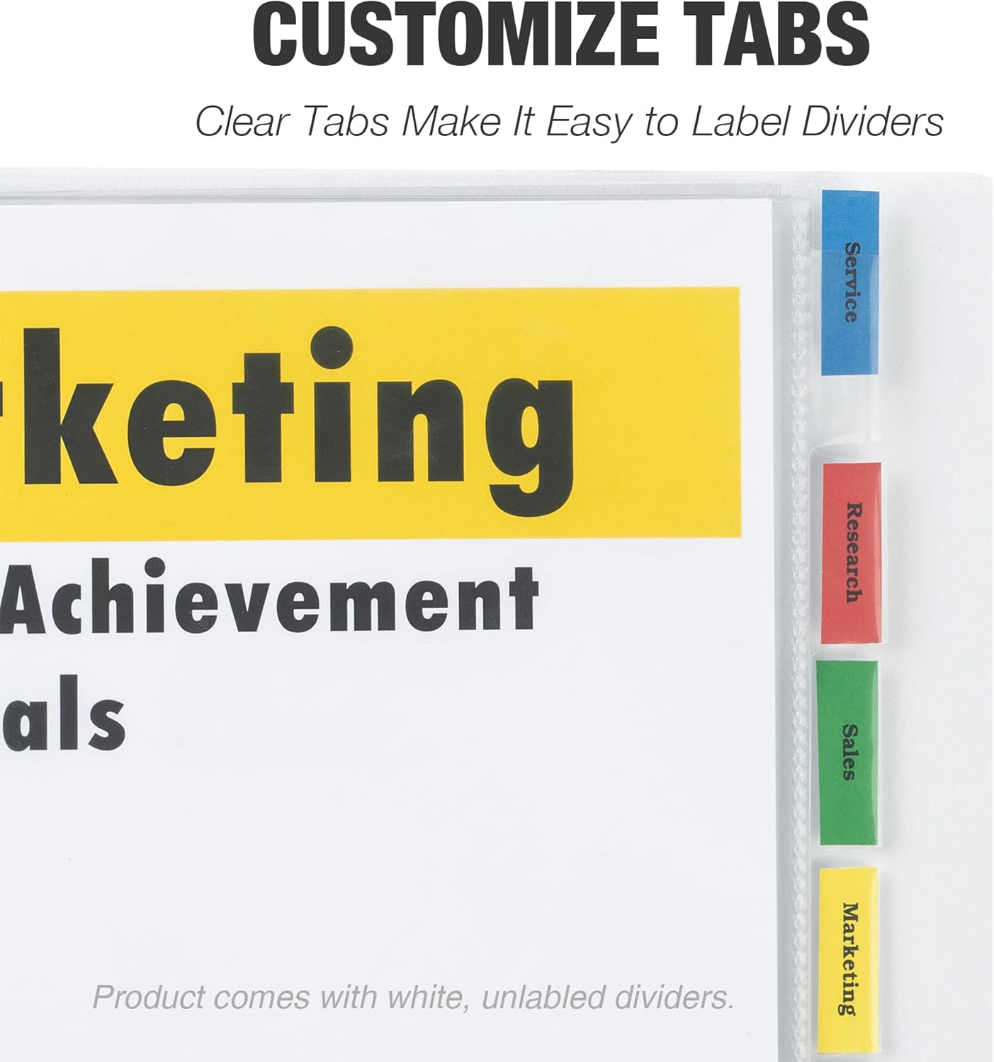 Samsill Sheet Protector Dividers, 8.5 x 11 Inch Page Protectors for 3 Ring Binder with Pockets, Super Heavy Duty, 8 Binder Dividers with Tabs, Letter Size, Top Loading, Acid Free, 1 Set