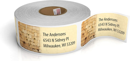 Customized Personalized Address Labels - Made in The USA by Kenco (500 Labels, Kotel Western Wall)