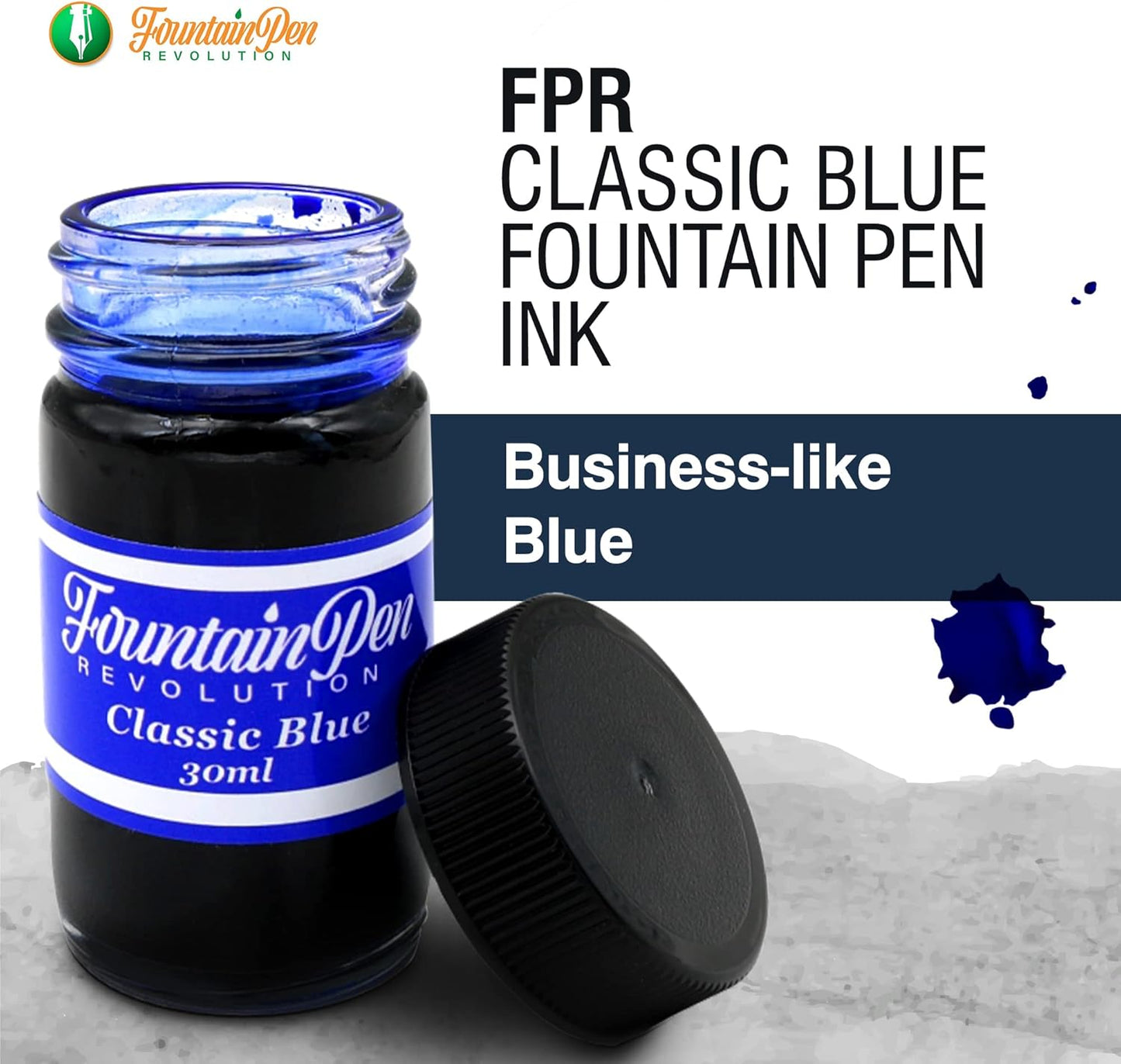 FPR Classic Blue Fountain Pen Ink - 30 ml Saturated Blue Ink Bottle for Smooth, Effortless Writing - Professional/Daily Use Refill Ink for Fountain Pen - Premium Stationery Supplies