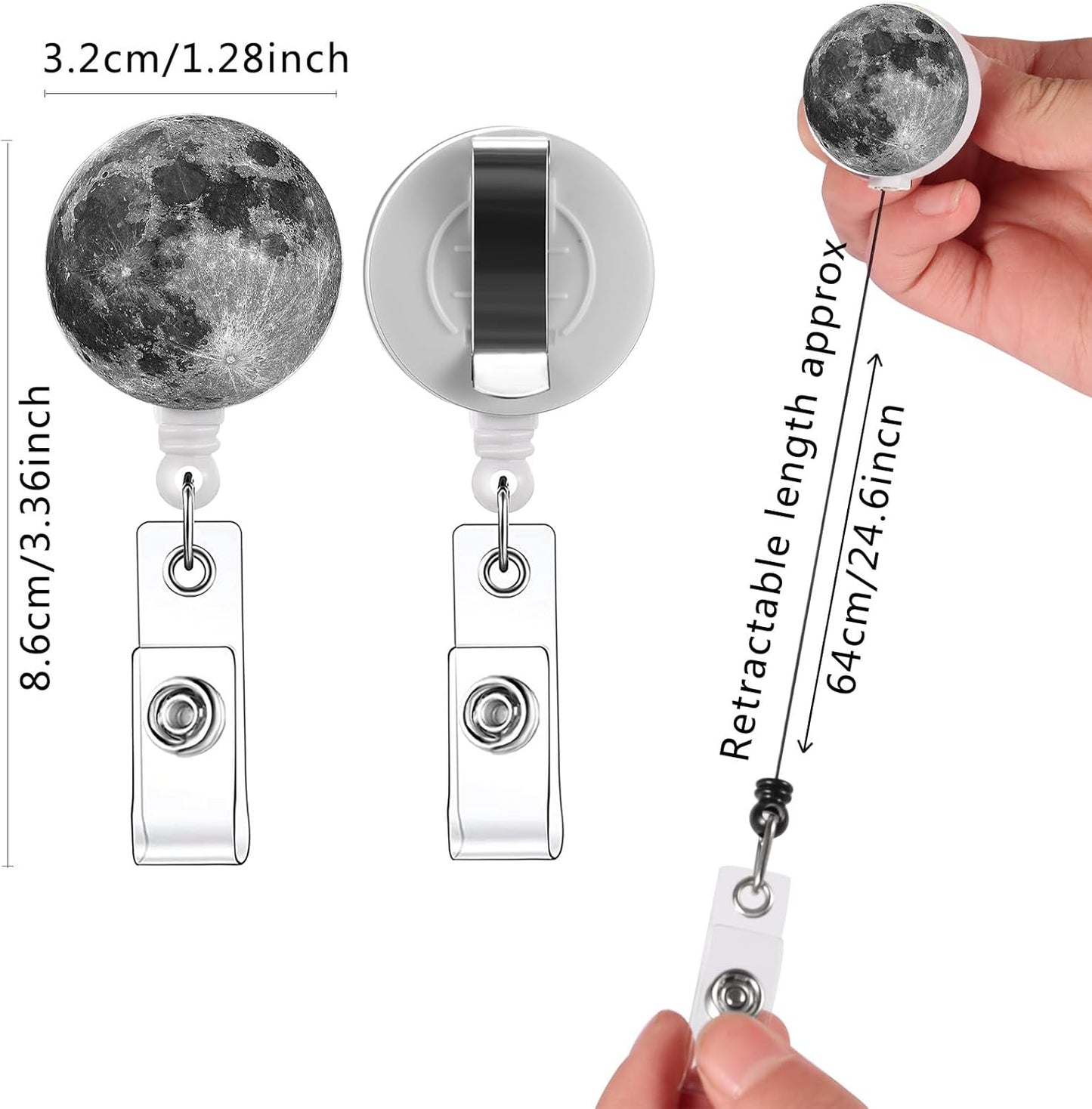 16pcs Badge Reels Retractable Badge Holders,Id Badge Holders Retractable with Clip,Cute Badge Reel for Men,Women,Girls 08