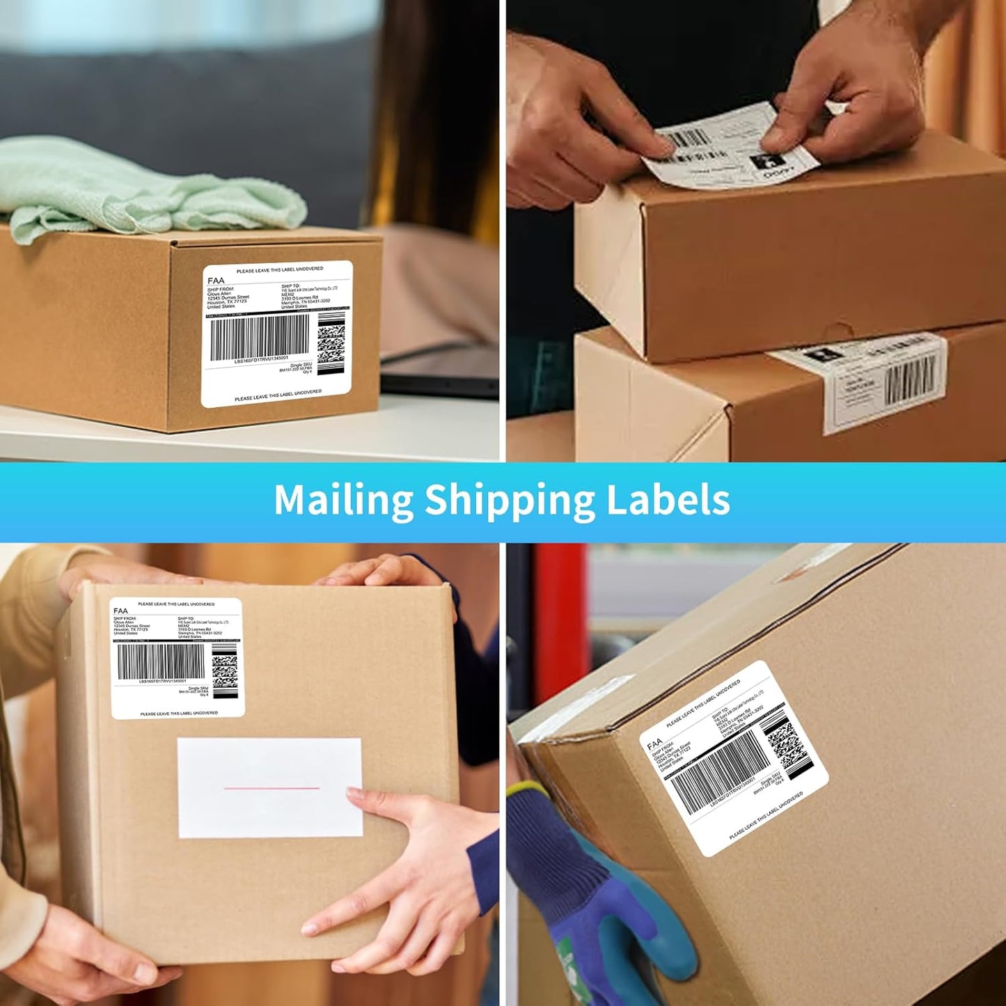 FungLam Printable Sticker Paper, 3-1/3" x 4" Shipping Address Labels 3000 Blank Mailing Labels for Laser & Inkjet Printers, 6 per Page Label Stickers, 500 Sheets