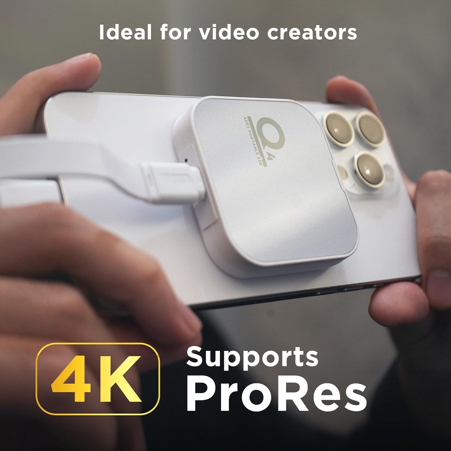 DATO Magnetic External SSD 4TB External Solid State Drive Portable SSD USB 4.0 Gen 3x2 up to 4000/3600 MB/s Type-C 4K ProRes HDR Record, Compatible with iPhone 15&16 Pro Max - ARES Q4 Series