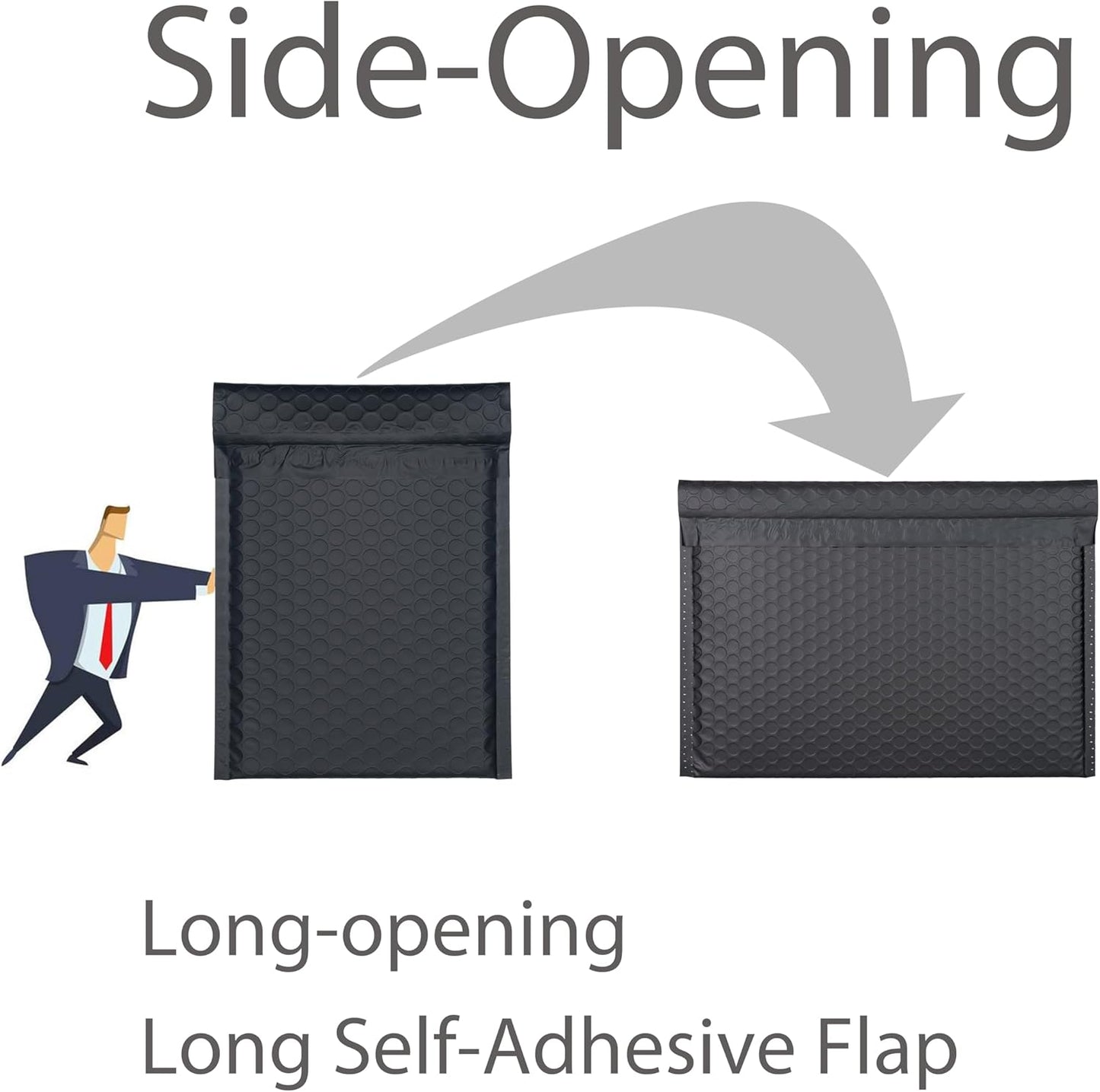 Red Side-Loading Bubble Mailers 8 x 5 Inches,Self-Seal Padded Mailing Envelopes, Pack of 27