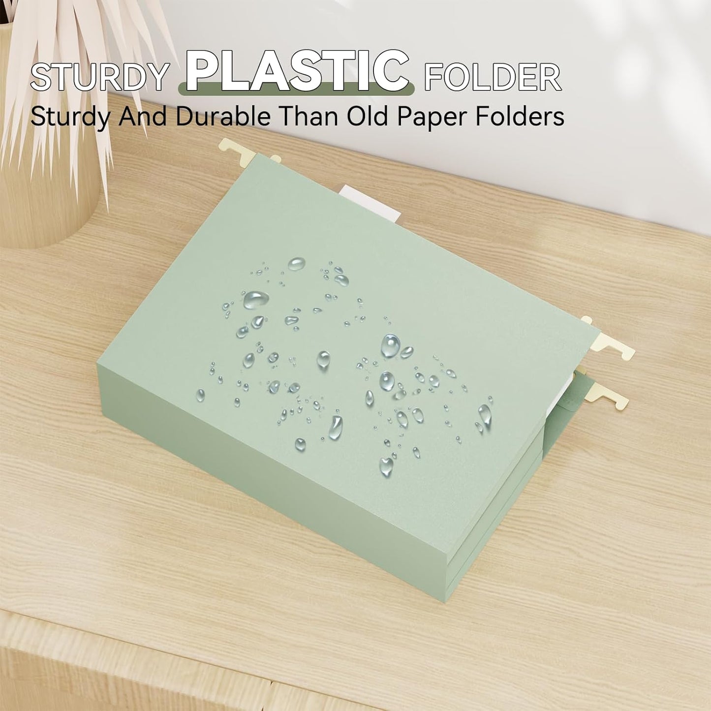 Plastic Expandable Hanging File Folder Letter Size,Heavy Duty 2“Expansion Extra Wide Hanging Folders with Tabs,Accordian Pocket,No Assembly,Filing Cabinet Folder for Office/Home,12 Pack,Morandi