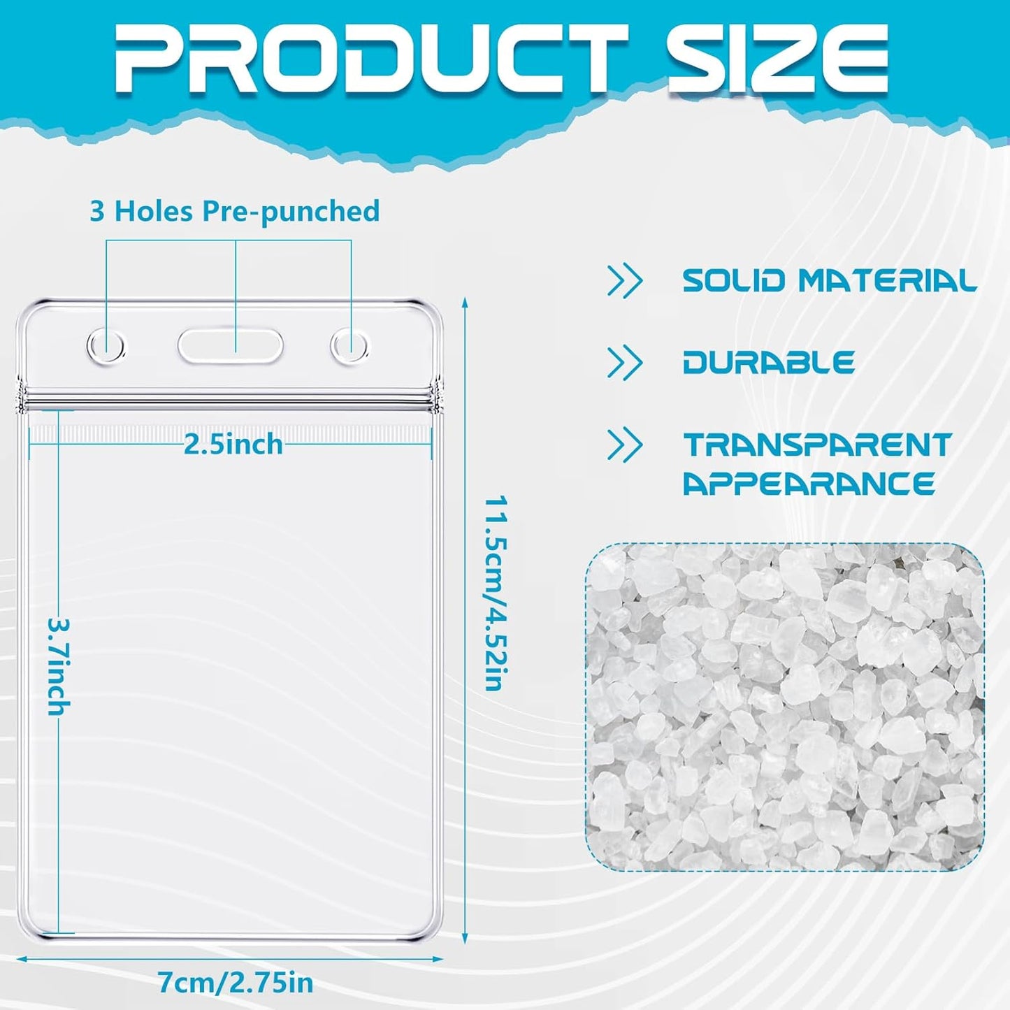 150 Pack Vertical ID Badge Holders Clear Plastic Waterproof Card Holder Resealable for Office Worker Teacher Nurse