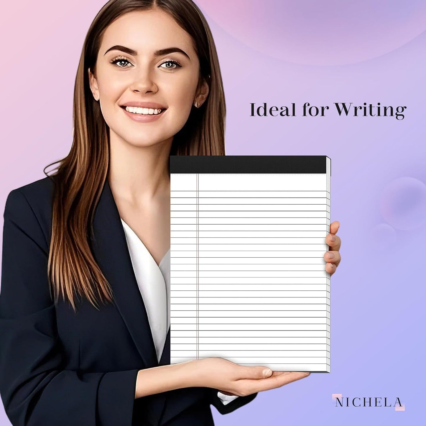4 Pack Legal Pads 8.5 x 11 White Note Pads 8.5 x 11 Notepad Micro Perforated Writing Pads Lined Paper Pads Wide Ruled Pad of Paper 30 Sheets Notebook for To-Do Lists, School & Office Supplies