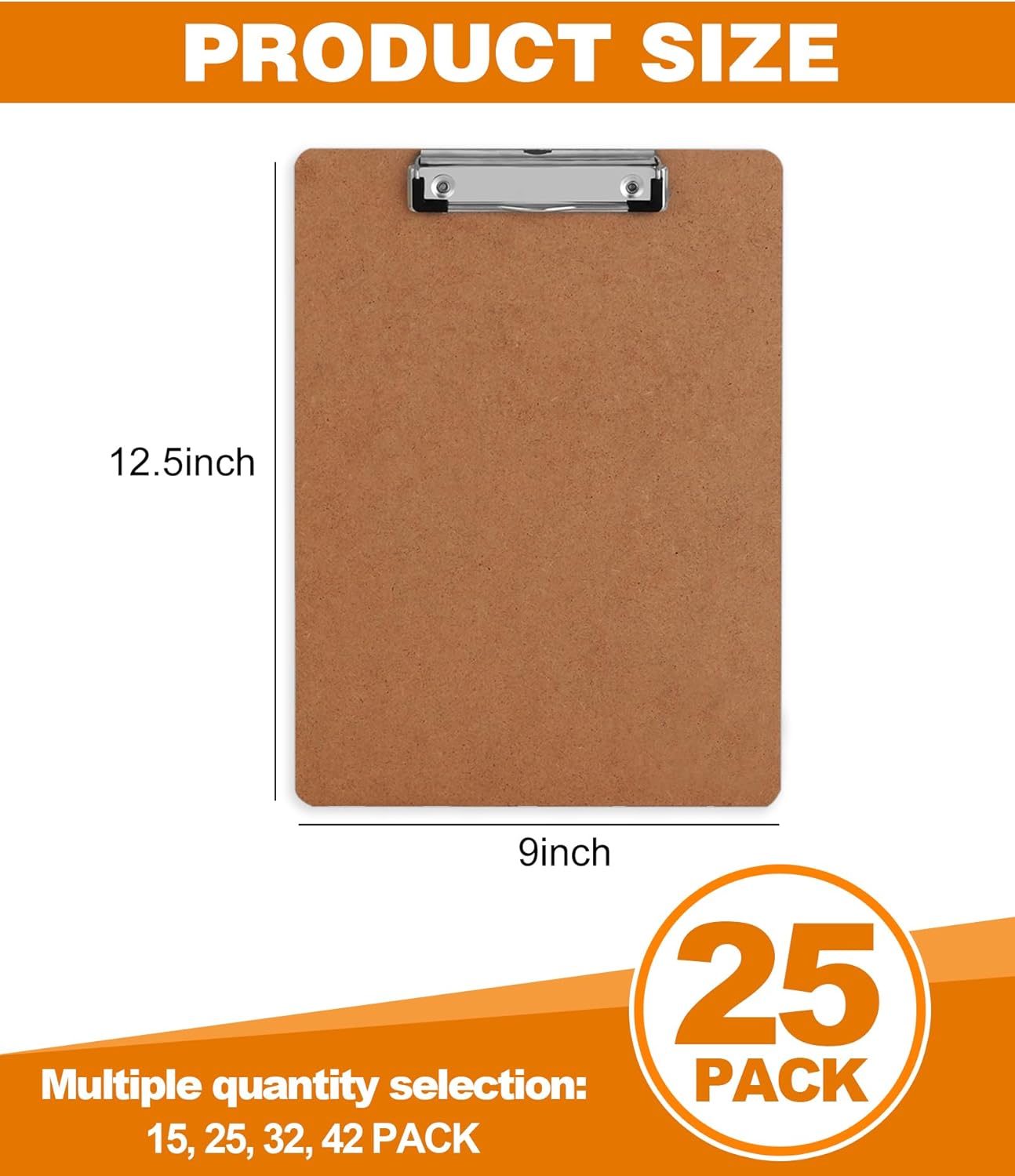Clipboards, HERKKA 25 Pack Hardboard Office Clipboards Low Profile Clip Standard A4 Letter Size, ECO Friendly