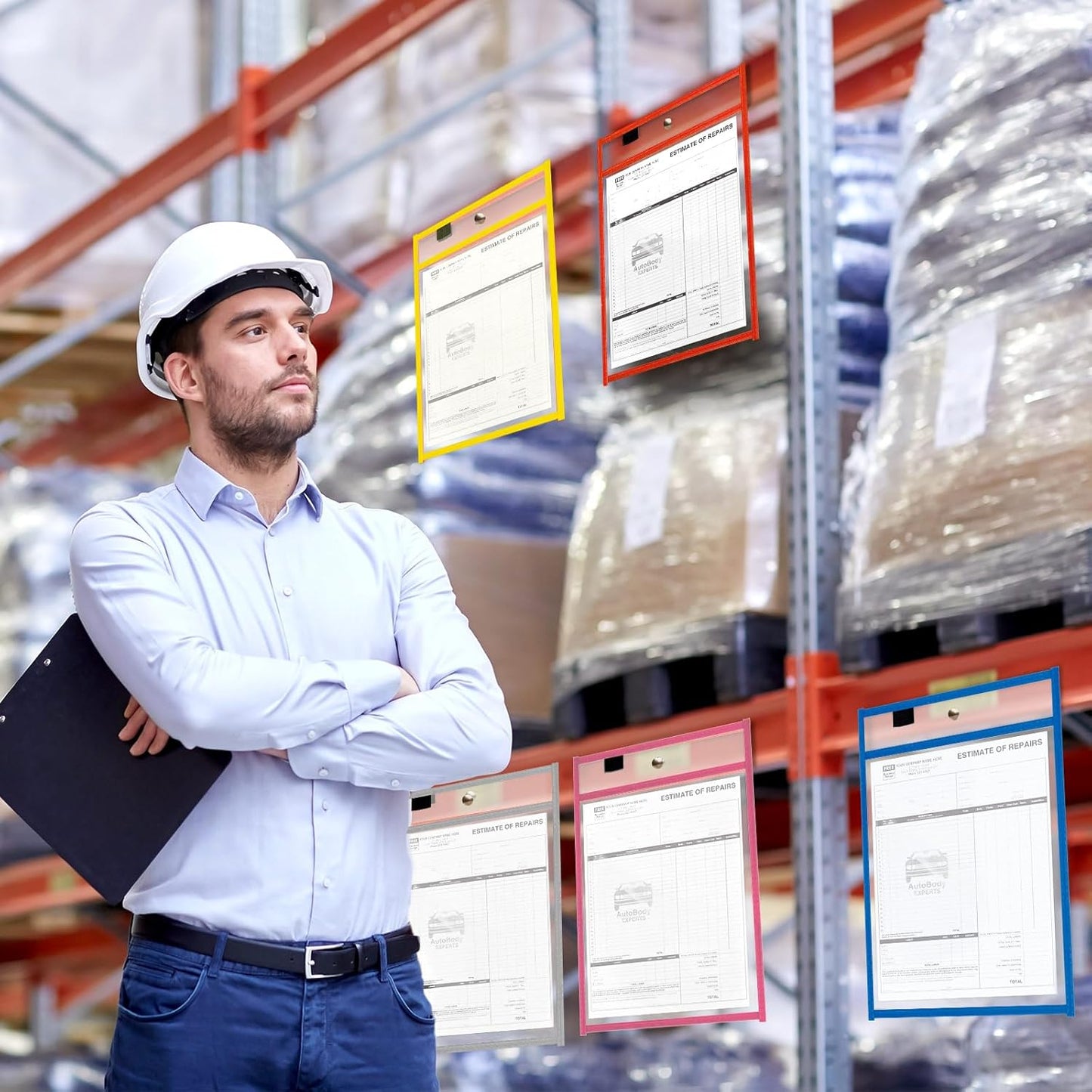 Seajan 120 Pcs Clear Dry Erase Pockets Plastic Sleeves for Paper 14 x 10 Inch Reusable Document Holder Shop Ticket Holders Dry Erase Pocket Organizer Teacher Supplies for Classroom (Vibrant Color)